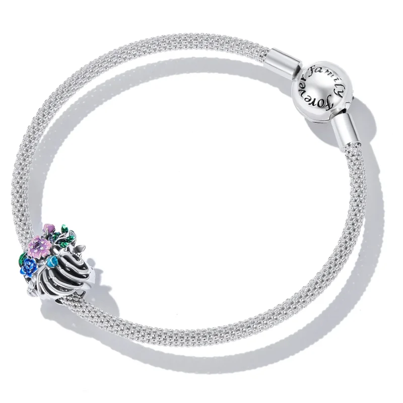 (slika za) Pandora Style Love Rib Flower Obesek - SCC2239 - Ogled 5