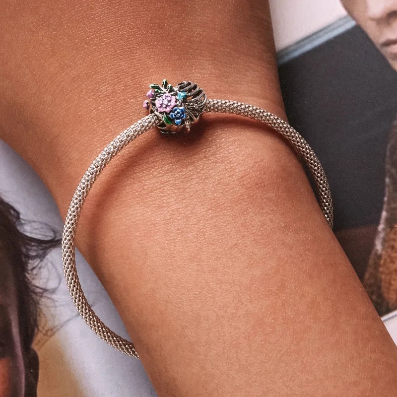 (slika za) Pandora Style Love Rib Flower Obesek - SCC2239 - Ogled 6