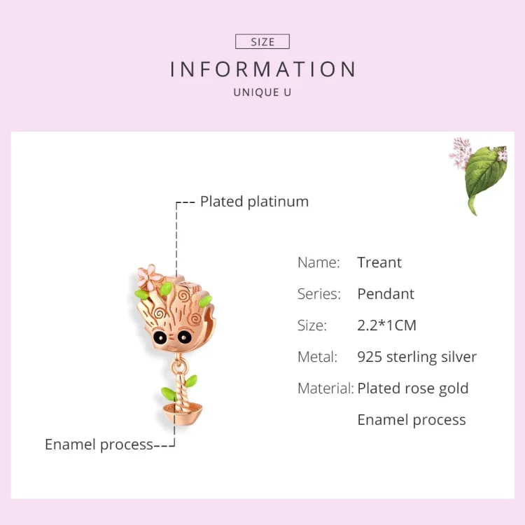 Pandora Style Rose Gold Obesek Groot Baby - BSC130