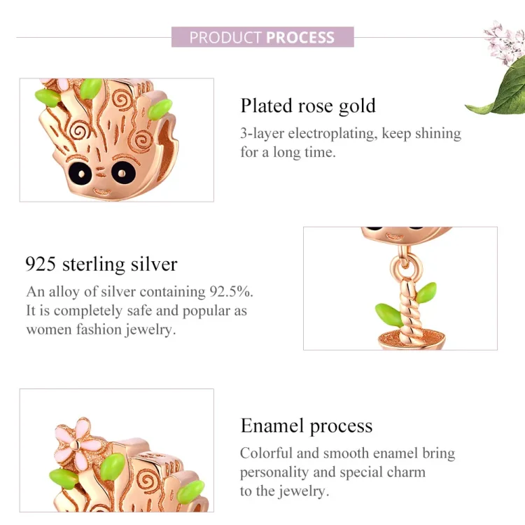 Pandora Style Rose Gold Obesek Groot Baby - BSC130