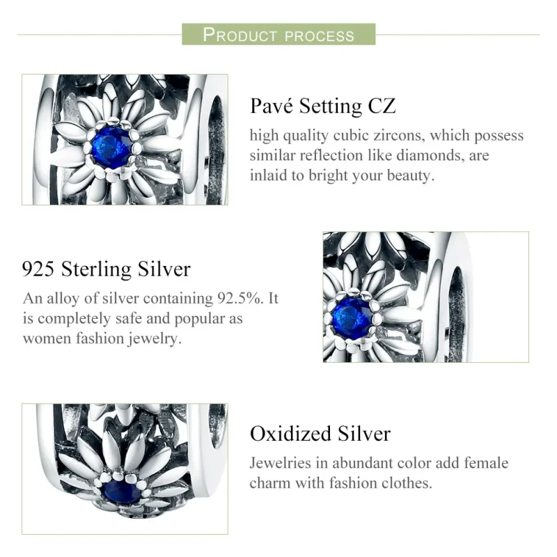 (slika za) Pandora Style Silver Daisy distančnik - SCC1118 - Ogled 5