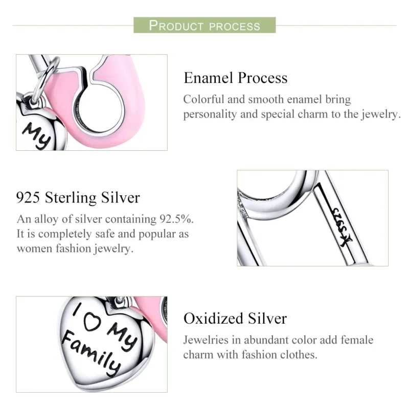 (slika za) Pandora Style Silver I Love My Family Obešalnik - SCC1145 - Ogled 4