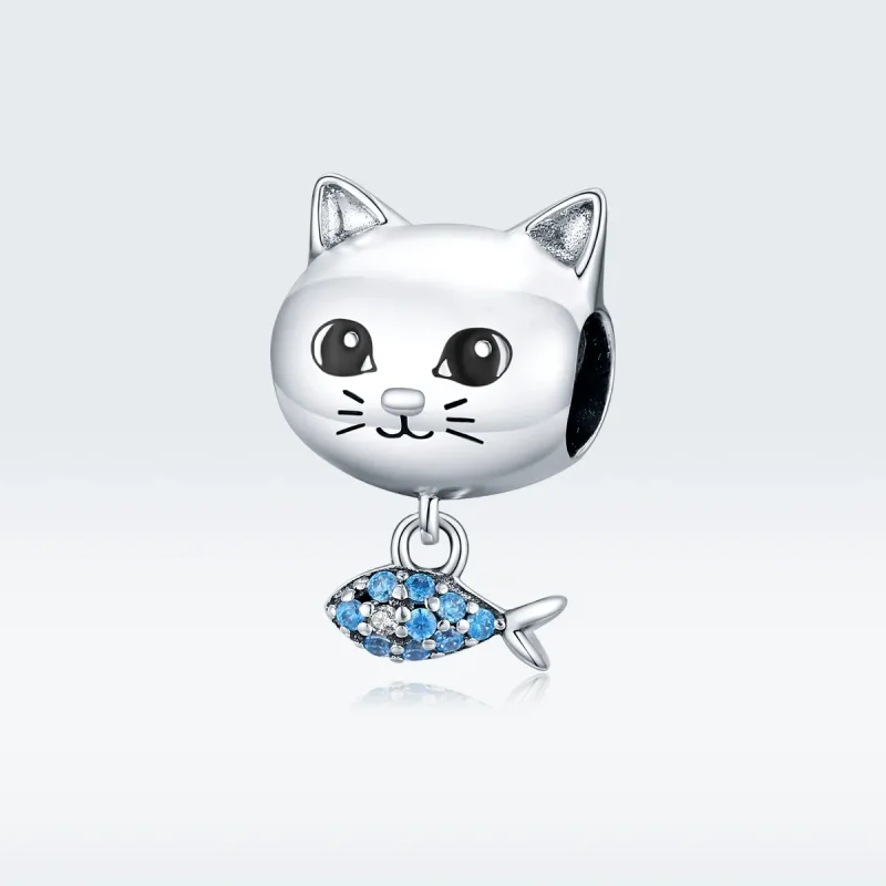 (slika za) Pandora Style Silver Kitty Love Fish Charm - BSC226 - Ogled 5