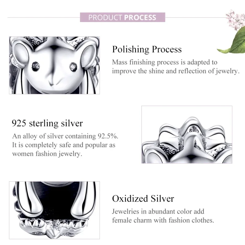 (slika za) Pandora Style Silver Nino Obesek ježek - SCC1420 - Ogled 8