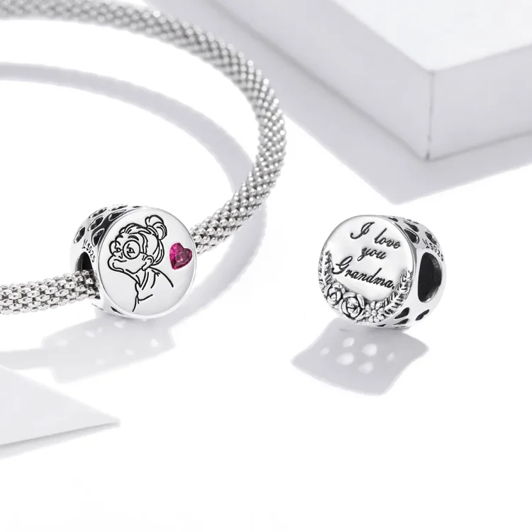Pandora Style Silver Obesek I Love You Babica Gigi - SCC1762