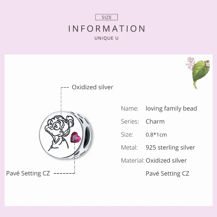 Pandora Style Silver Obesek I Love You Babica Gigi - SCC1762