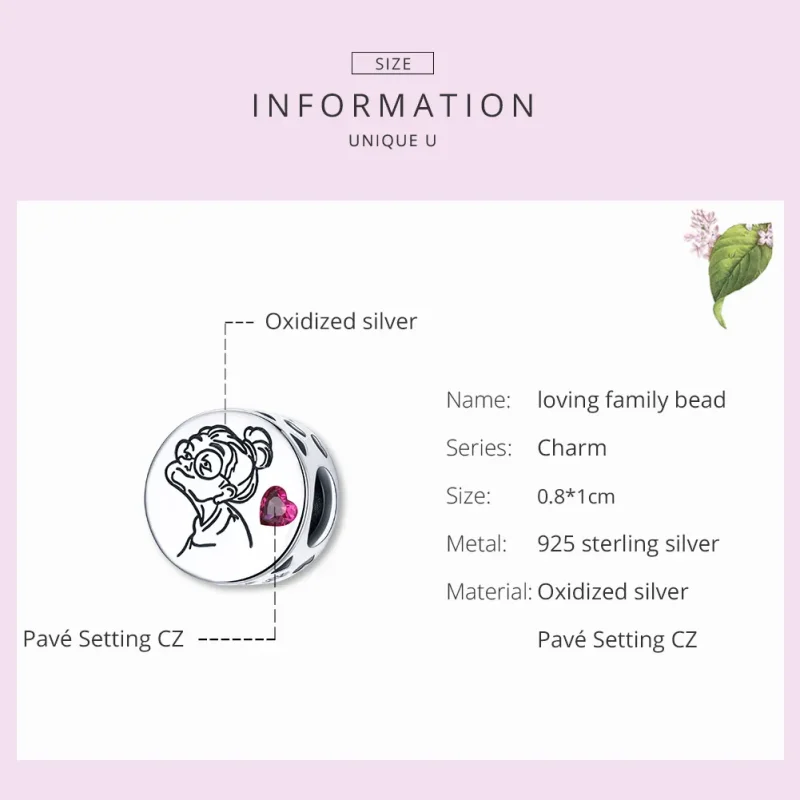 (slika za) Pandora Style Silver Obesek I Love You Babica Gigi - SCC1762 - Ogled 7