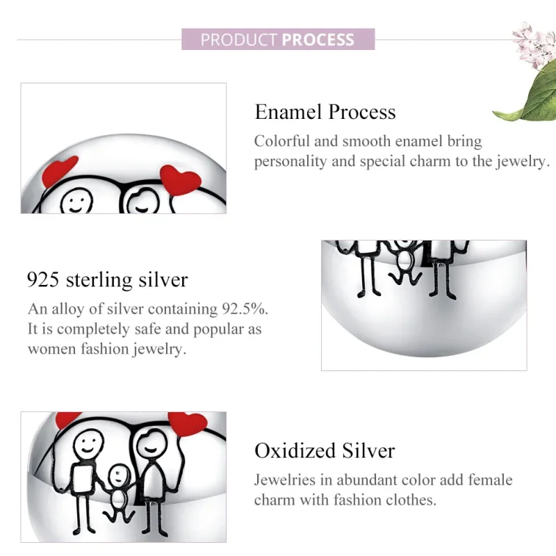 (slika za) Pandora Style Silver Obesek Moja družina - SCC1339 - Ogled 8