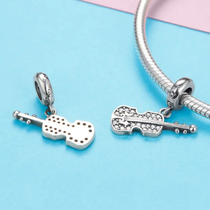 (slika za) Pandora Style Silver Pavé viseča violina - SCC1078 - Ogled 3