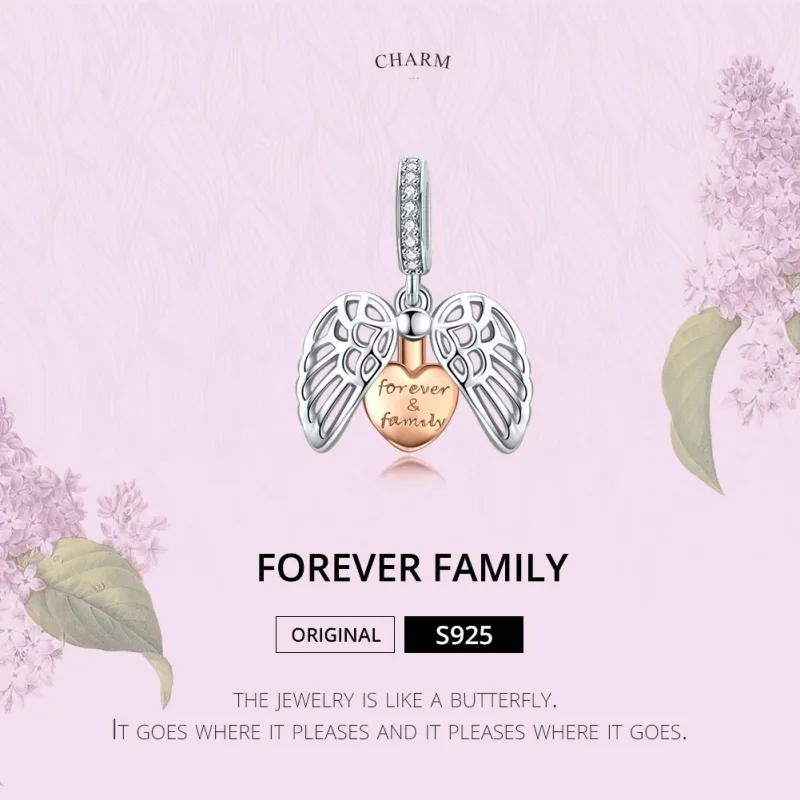 (slika za) Pandora Style Silver & Rose Gold Forever & Family Viseči - SCC1299 - Ogled 2
