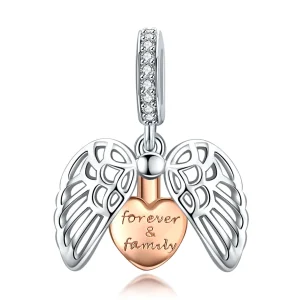 (slika za) Pandora Style Silver & Rose Gold Forever & Family Viseči - SCC1299