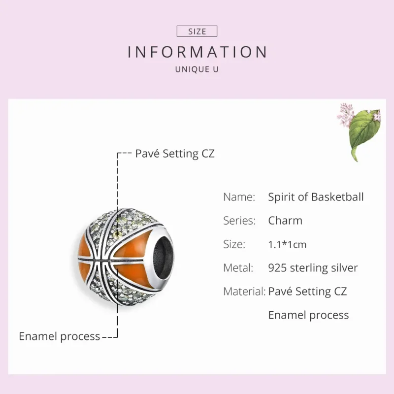 (slika za) Pandora Style Silver Spirit of Basketball Charm - SCC1506 - Ogled 7