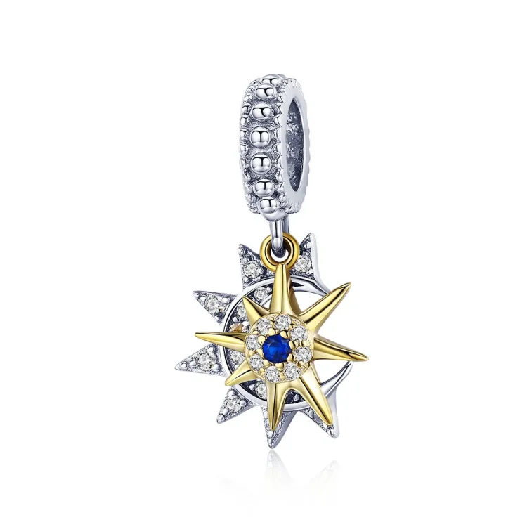 Pandora Style srebrna in pozlačena pavé obeska Sun Meet Moon - SCC1135