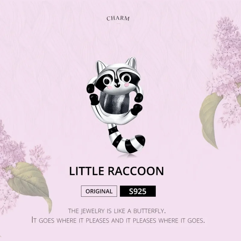 (slika za) Pandora Style Srebrni obesek mali rakun - BSC403 - Ogled 6