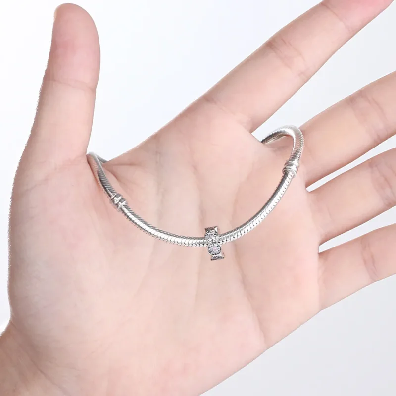 (slika za) Pandora Style srebrno roza girlanda distančnik - SCC101 - Ogled 5