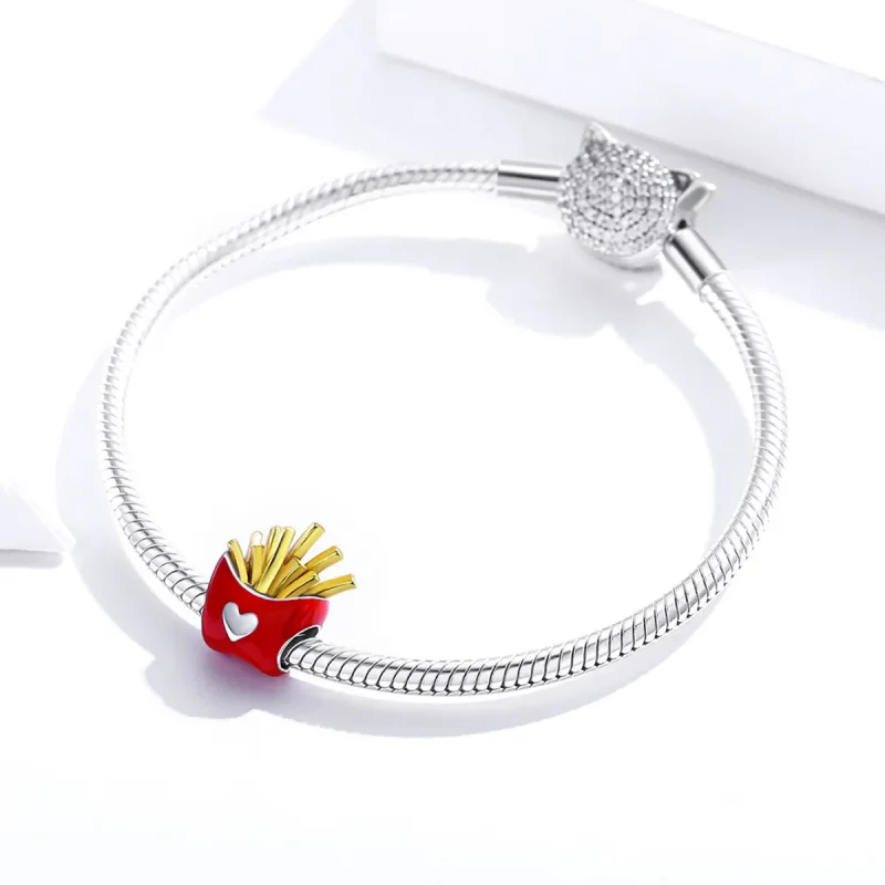 (slika za) Pandora Style Two Tone Delicious Fries Charm - SCC1606 - Ogled 3