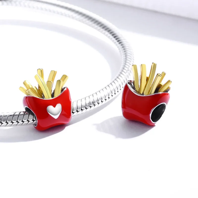 (slika za) Pandora Style Two Tone Delicious Fries Charm - SCC1606 - Ogled 4