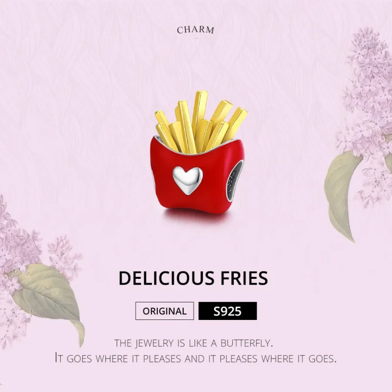 (slika za) Pandora Style Two Tone Delicious Fries Charm - SCC1606 - Ogled 6
