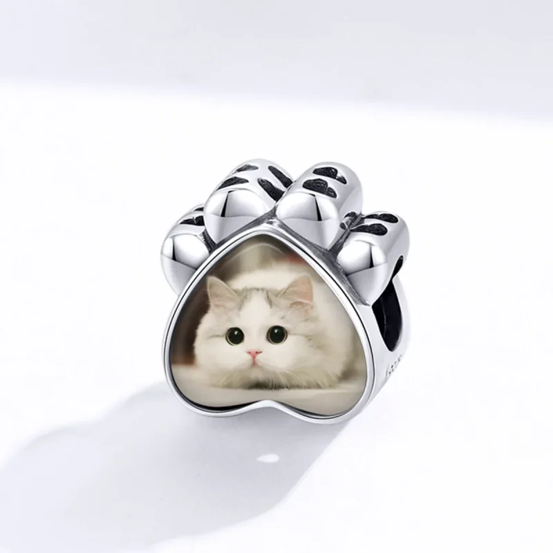 (slika za) Personaliziran fotografski obesek v slogu Pandora Cat Paw - SCC1436 - Ogled 2