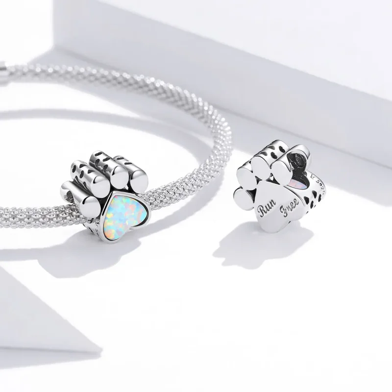 (slika za) Srebrn obesek s srčkano pasjo tačko v stilu Pandora - SCC1676 - Ogled 4