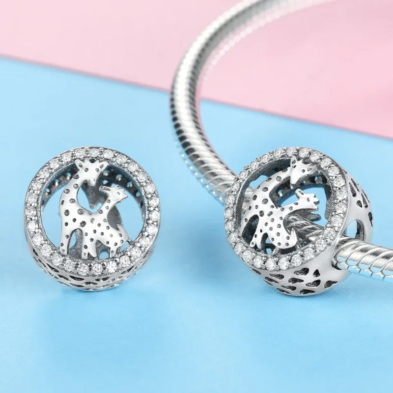 (slika za) Srebrna žirafa v slogu Pandora - SCC997 - Ogled 3