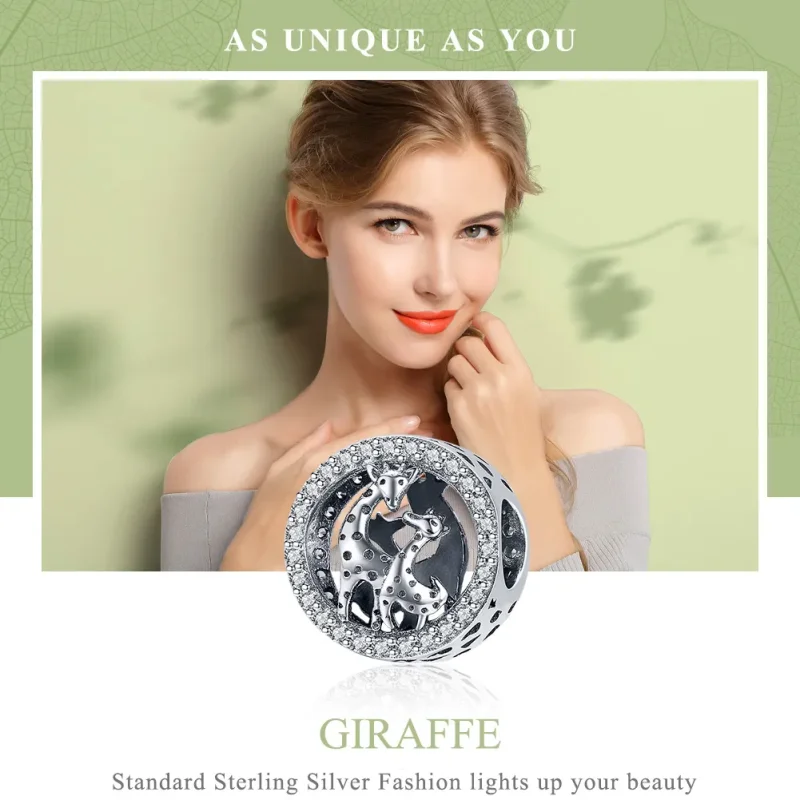 (slika za) Srebrna žirafa v slogu Pandora - SCC997 - Ogled 6
