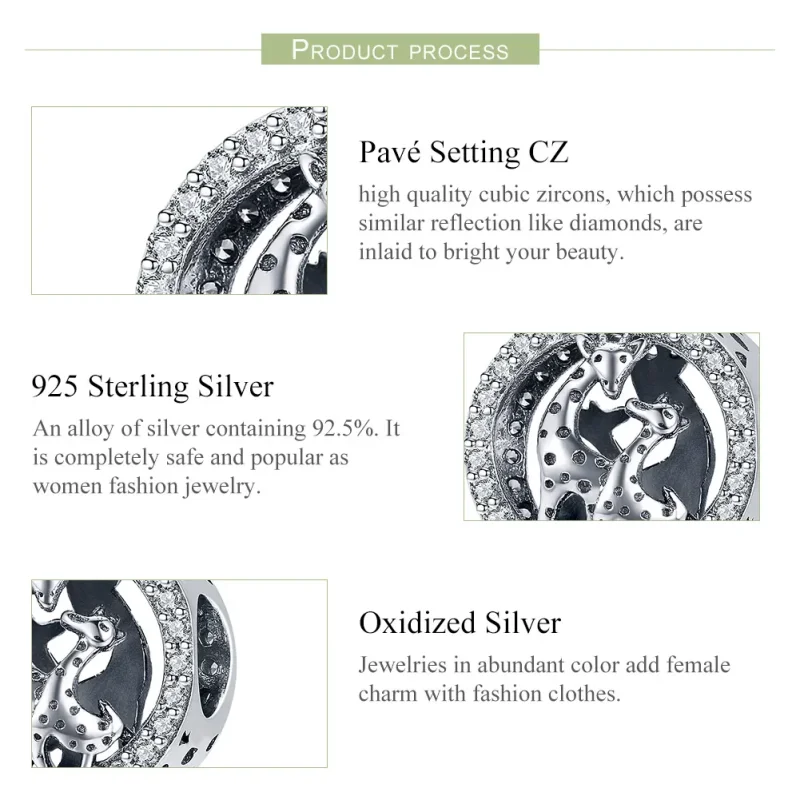 (slika za) Srebrna žirafa v slogu Pandora - SCC997 - Ogled 7