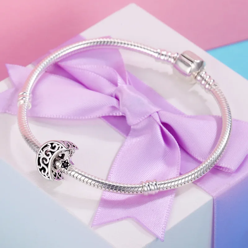 (slika za) Srebrna luna in zvezda v slogu Pandora - SCC483 - Ogled 5