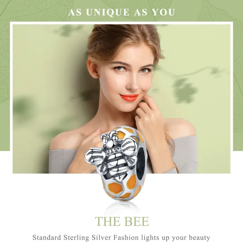 (slika za) Srebrni distančnik za čebele in panje v stilu Pandora - SCC1102 - Ogled 2