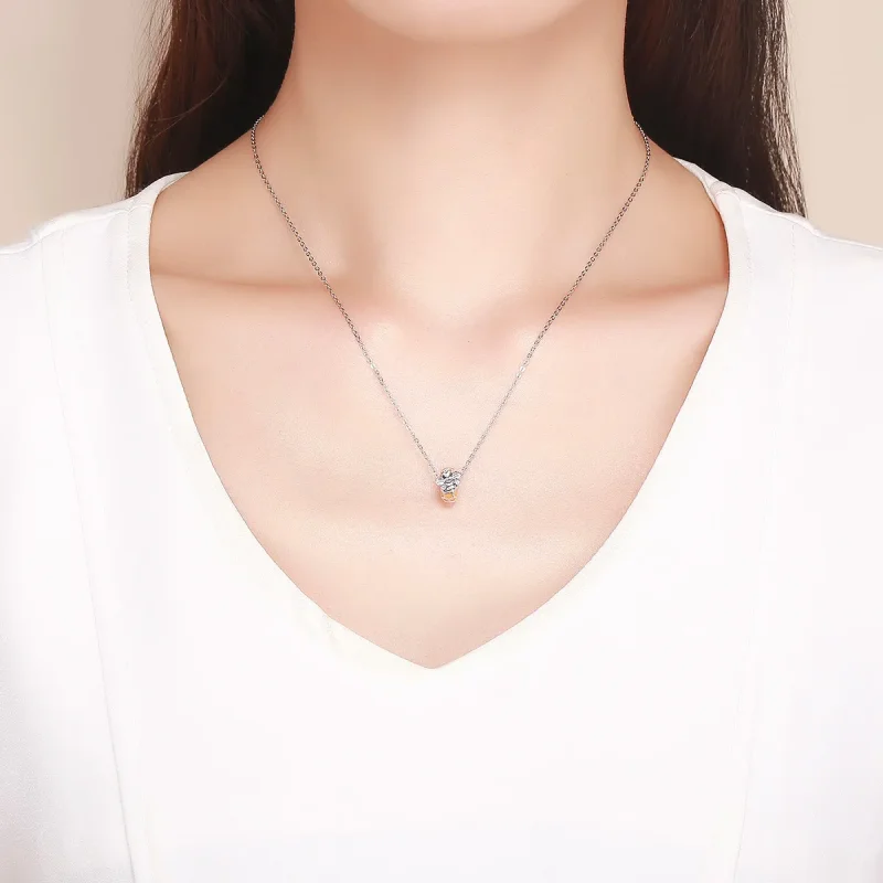 (slika za) Srebrni distančnik za čebele in panje v stilu Pandora - SCC1102 - Ogled 3