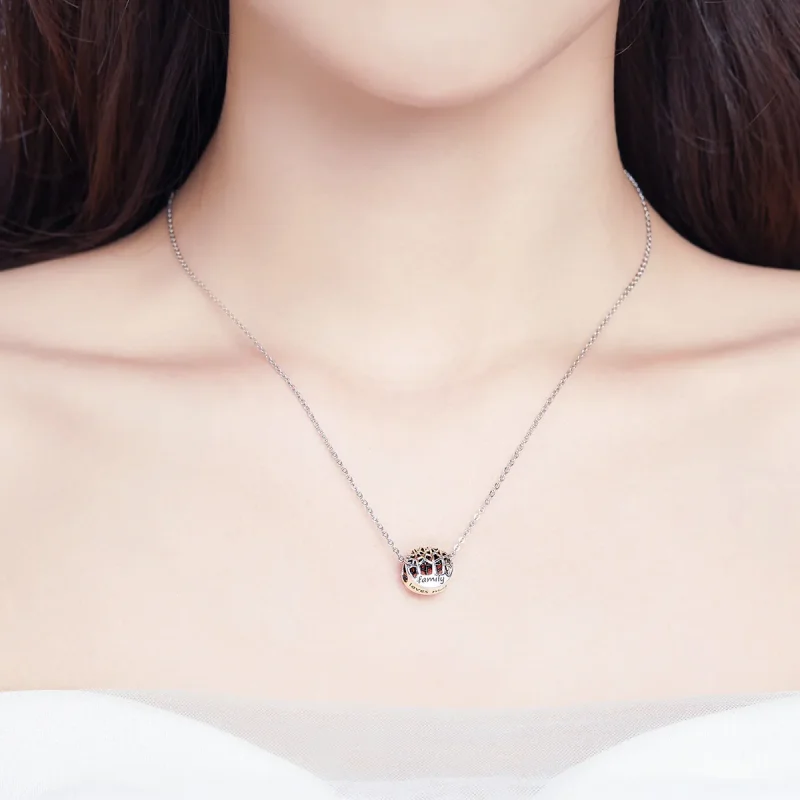 (slika za) Srebrni družinski gozdni obesek v stilu Pandora - SCC1144 - Ogled 3