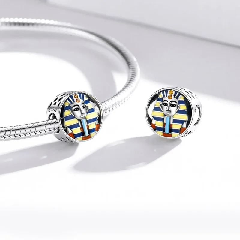 (slika za) Srebrni Egipt v slogu Pandora - obesek faraon - SCC1858 - Ogled 4