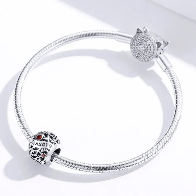 (slika za) Srebrni januarski obesek za rojstni kamen v stilu Pandora - SCC1385-1 - Ogled 2