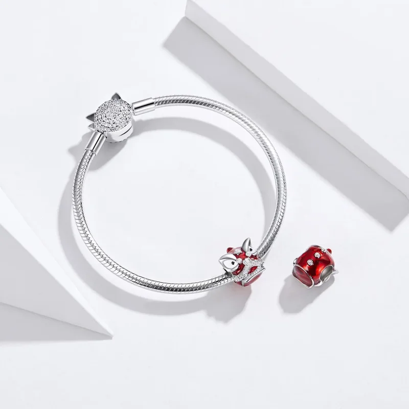 (slika za) Srebrni levji plesni obesek Pandora Style - BSC086 - Ogled 3