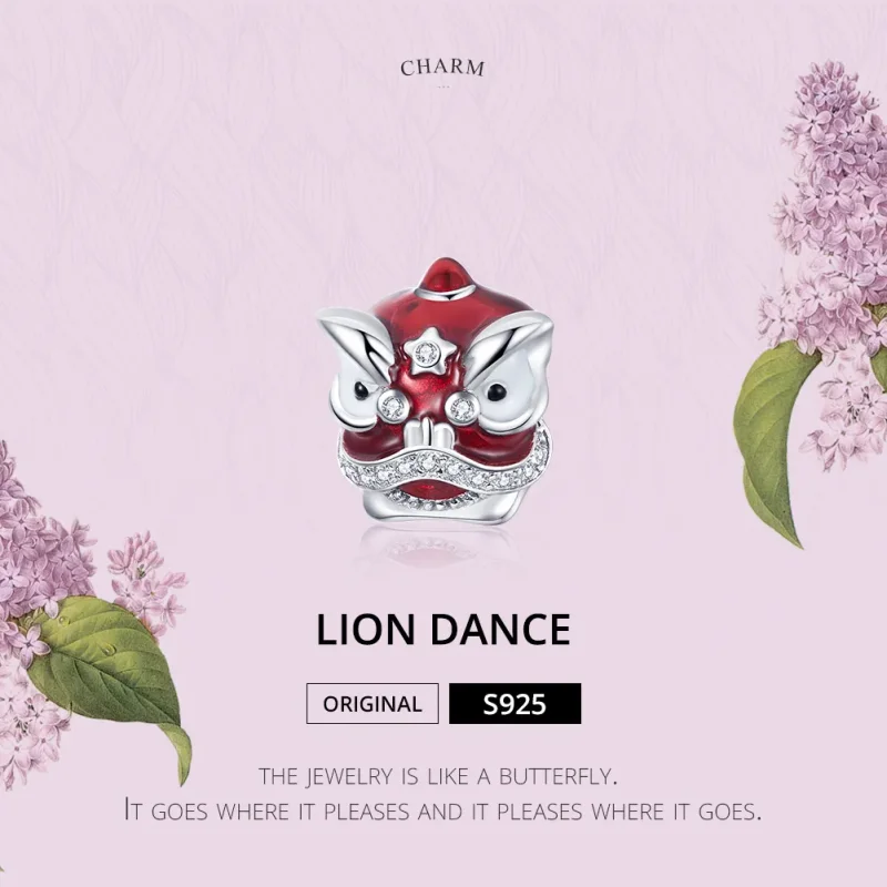 (slika za) Srebrni levji plesni obesek Pandora Style - BSC086 - Ogled 5