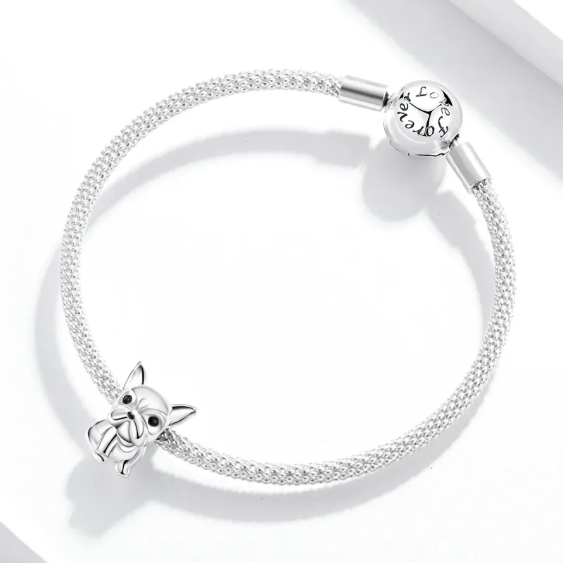 (slika za) Srebrni ljubek francoski buldog v slogu Pandora - SCC1599 - Ogled 3