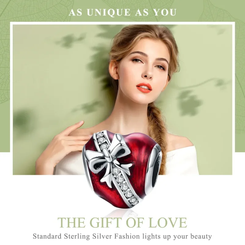 (slika za) Srebrni ljubezenski darilo za valentinovo v stilu Pandora - SCC741 - Ogled 6