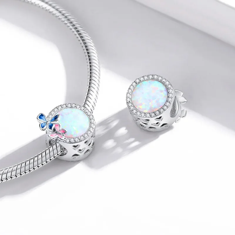 (slika za) Srebrni metulji v slogu Pandora v pomladnem čaru - SCC1730 - Ogled 4