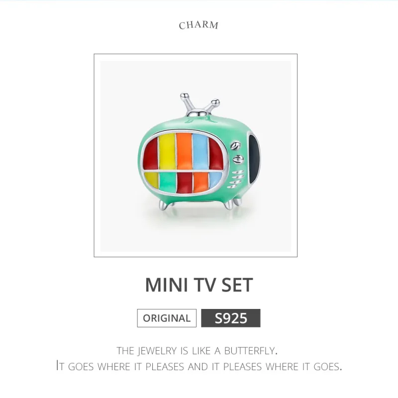 (slika za) Srebrni mini barvni TV obesek Pandora Style - SCC1861 - Ogled 6