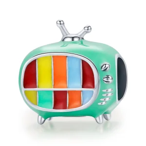 (slika za) Srebrni mini barvni TV obesek Pandora Style - SCC1861