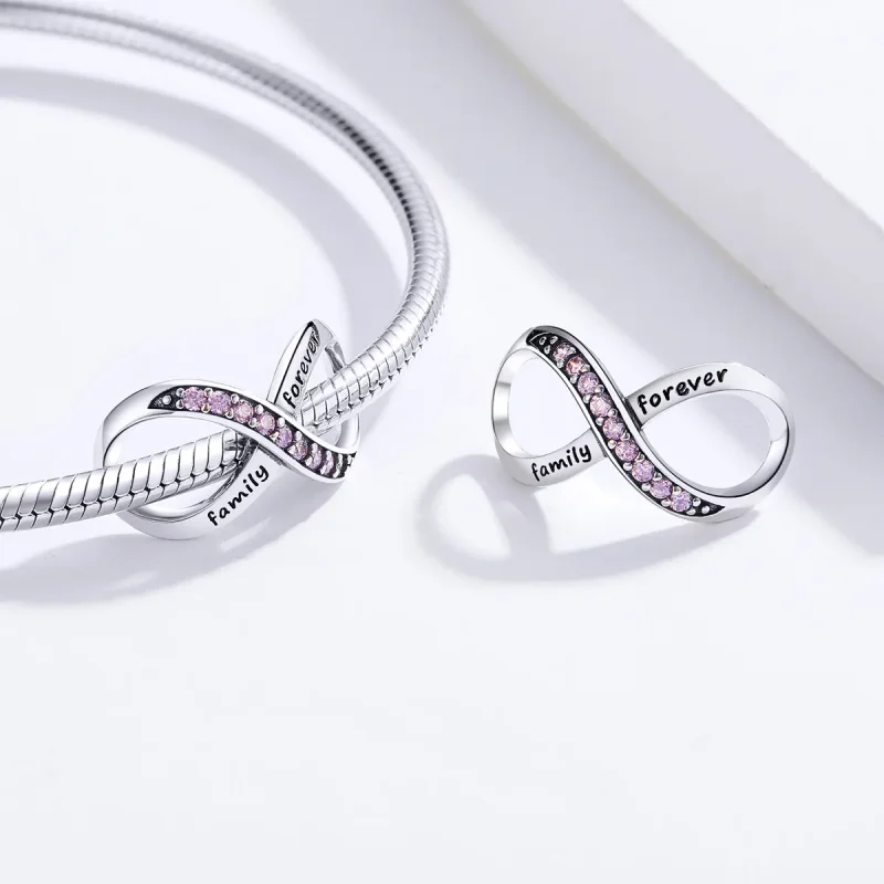 (slika za) Srebrni neskončni obesek v stilu Pandora - SCC1146-Pk - Ogled 4