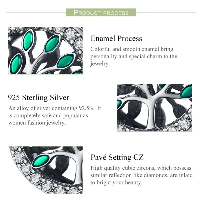 (slika za) Srebrni obesek drevo življenja v stilu Pandora - SCC1095 - Ogled 4