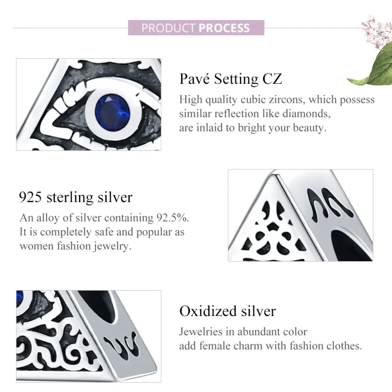 (slika za) Srebrni obesek Hudičevo oko v slogu Pandora - SCC1567 - Ogled 8