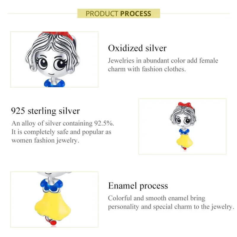 (slika za) Srebrni obesek mala princesa v stilu Pandora - SCC1814 - Ogled 7