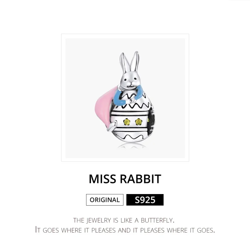 (slika za) Srebrni obesek Miss Rabbit v stilu Pandora - SCC1754 - Ogled 6