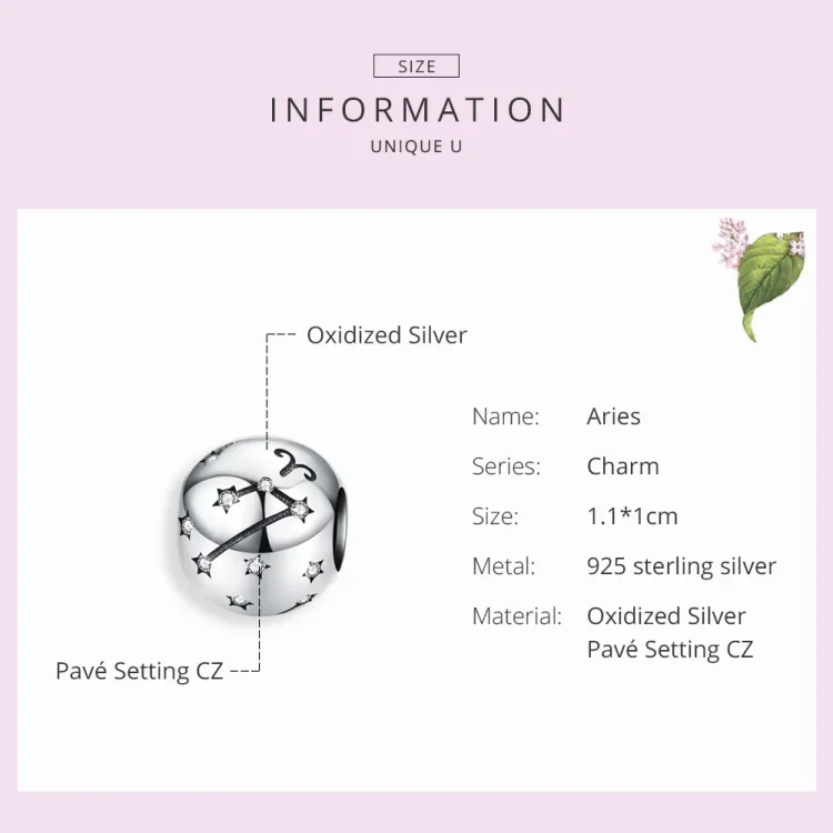 Srebrni obesek Oven v stilu Pandora - SCC1218-1