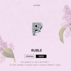 Srebrni obesek rubelj v slogu Pandora - SCC1271