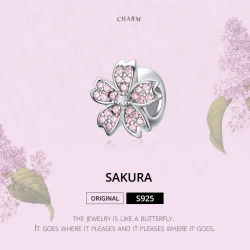 Srebrni obesek s sakuro v stilu Pandora - SCC1291