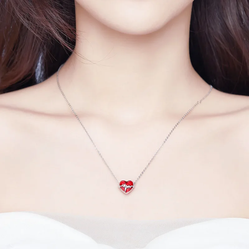 (slika za) Srebrni obesek s časom srčnih utripov v stilu Pandora - SCC1151 - Ogled 3