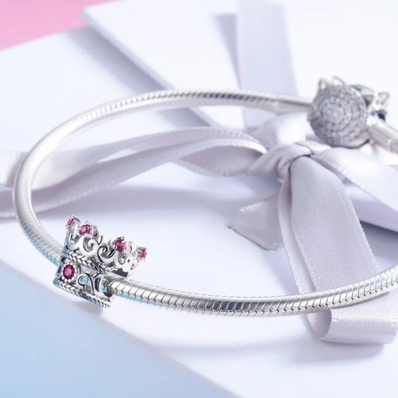 (slika za) Srebrni obesek s kraljevo krono v stilu Pandora - SCC776 - Ogled 3